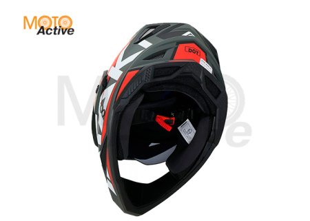 Шлем (мотард) Ataki JK802 Rampage, красный/серый матовый