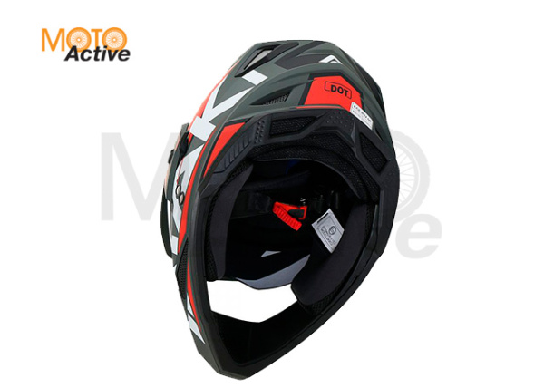 Шлем (мотард) Ataki JK802 Rampage, красный/серый матовый