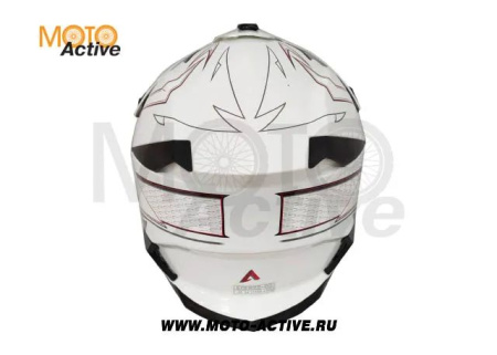 Шлем (кроссовый) ATAKI SC-16 Rift, красный/белый глянцевый