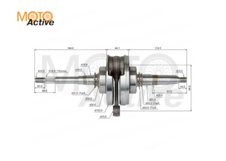 Коленвал 163QMK с балансиром