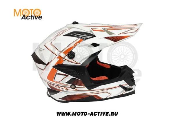 Шлем (кроссовый) ATAKI SC-16 Rift, оранжевый/белый глянцевый