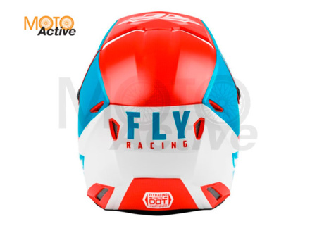 Шлем (кроссовый) FLY RACING KINETIC STRAIGHT EDGE, красный/белый/синий (2021)