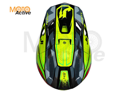 Шлем кроссовый JUST1 J40 SHOOTER (красный/желтый глянцевый)