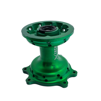 Ступица передняя CNC (R21" d=15mm) зеленая X-TECH