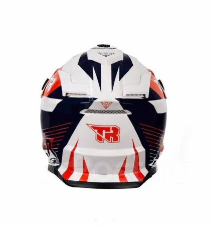 Шлем Kioshi TR кроссовый (H637) (Черный/ белый /оранжевый)