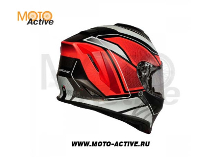 Шлем (интеграл) Origine DINAMO Galaxi Hi-Vis, красный/черный матовый