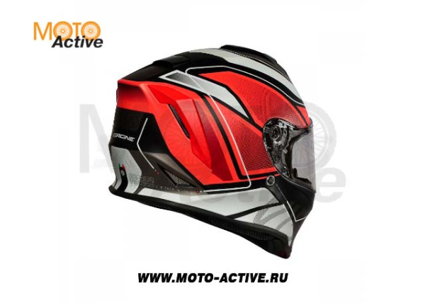 Шлем (интеграл) Origine DINAMO Galaxi Hi-Vis, красный/черный матовый