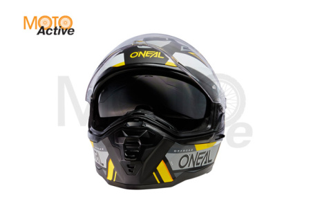 Шлем кроссовый со стеклом O'NEAL D-SRS Solid V24, желтый/черный