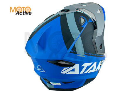 Шлем мотард Ataki JK802 Splash (синий/серый матовый, L)