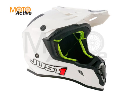 Шлем (кроссовый) JUST1 J38 SOLD, белый глянцевый