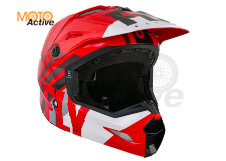 Шлем (кроссовый) FLY RACING KINETIC THRIVE, красный/белый/черный (2021)