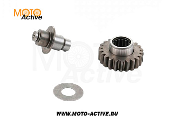 Вал КПП реверсивный с шестерней двиг. YX110-150 cm3 верхний эл. стартер, зад.ход