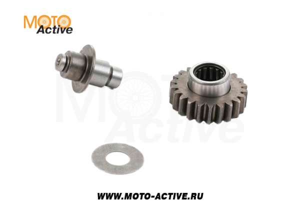 Вал КПП реверсивный с шестерней двиг. YX110-150 cm3 верхний эл. стартер, зад.ход