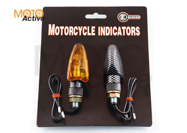 Повороты мини (пара) стреловидные (карбон, желтое стекло) "E-MARKED"