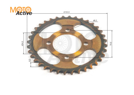 Венец, звезда ведомая (420-36) сталь, закаленные зубья Alpha/Delta 4х70х54