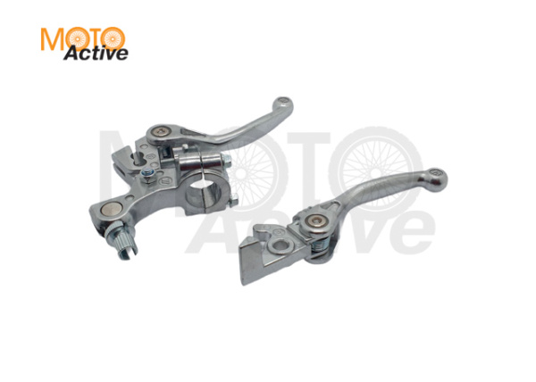 Рычаг сцепл. тормоза складные c силиконовыми накладками красные/хром