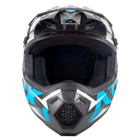 Шлем (кроссовый) Ataki JK801 Rampage, серый/синий глянцевый
