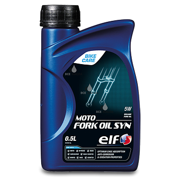 Вилочное масло ELF/MOTO FORK OIL SYN 5W., 0,5 л.