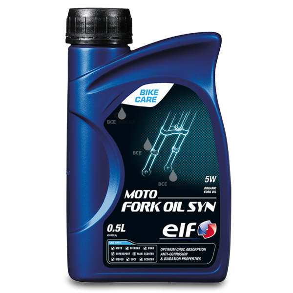 Вилочное масло ELF/MOTO FORK OIL SYN 5W., 0,5 л.
