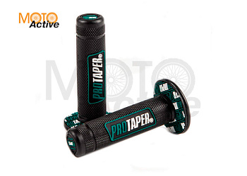 Ручки руля резиновые питбайк (пара) черные/зелёные PRO-TAPER