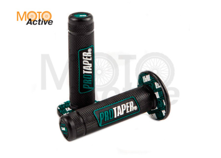 Ручки руля резиновые питбайк (пара) черные/зелёные PRO-TAPER