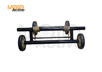 Тележка, 2 пружины 7 мм, 488мм, с сальниками, колеса металл, окрашен RAL 9005