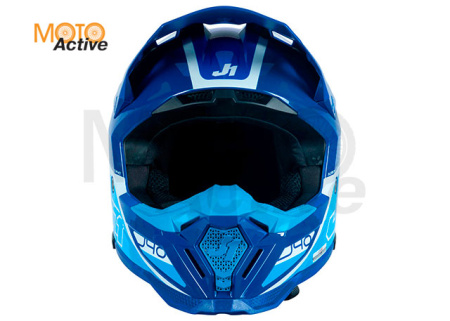 Шлем кроссовый JUST1 J40 FLASH (синий/белый матовый)