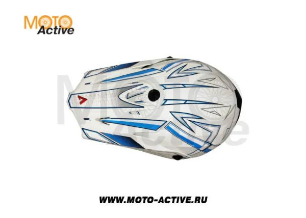 Шлем детский (кроссовый) ATAKI SC-15 Rift, синий/белый глянцевый