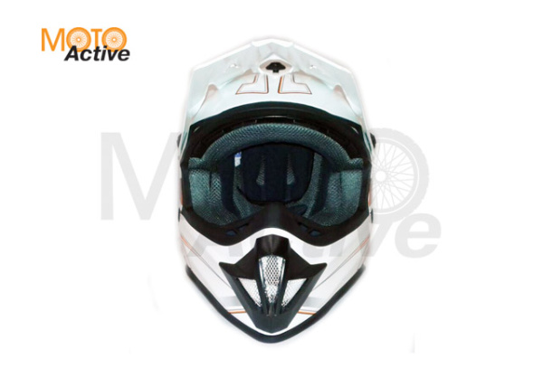 Шлем детский (кроссовый) ATAKI SC-15 Rift, оранжевый/белый глянцевый