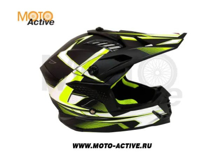 Шлем (кроссовый) ATAKI SC-16 Rift Hi-Vis, желтый/черный матовый
