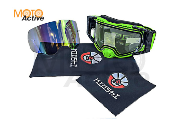 Очки защитные кроссовые KIOSHI Enduro PRO Зелёный/черный