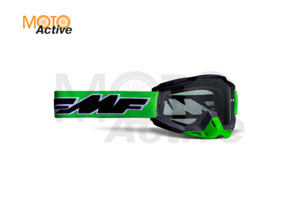 Маска кросс FMF Powerbomb Rocket лаймовая с прозрачной линзой