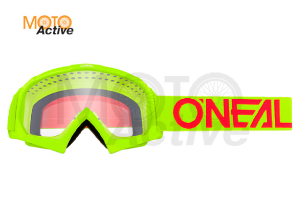 Маска кроссовая O'NEAL B-10 Youth, детская, желтый, прозрачные линзы