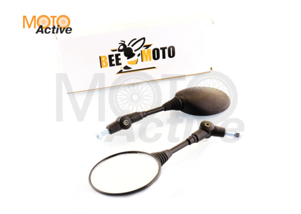 Зеркала Yamaha YBR 125 (M10) (круглые, черные, складная ножка, правая резьба) "BEEZMOTO"