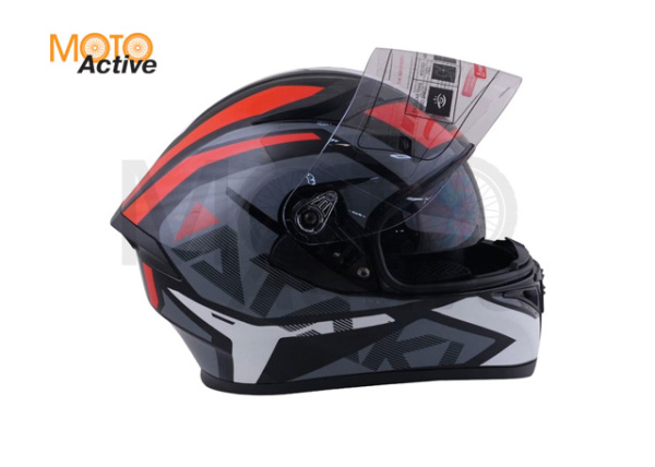 Шлем (интеграл) Ataki JK316 Route, серый/красный глянцевый