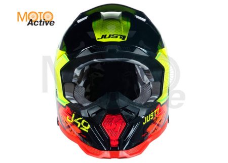 Шлем кроссовый JUST1 J40 SHOOTER (красный/желтый глянцевый)