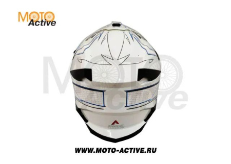 Шлем (кроссовый) ATAKI SC-16 Rift, синий/белый глянцевый