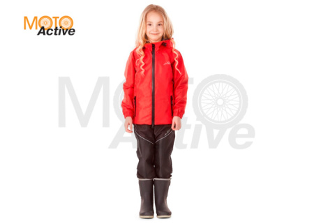 Детский комплект дождевой (куртка, брюки) EVO Kids RED (мембрана)