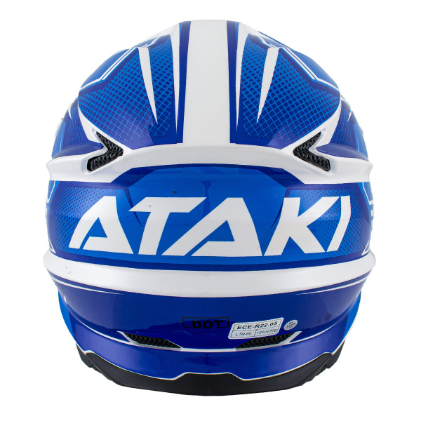 Шлем кроссовый ATAKI JK801A Legacy (синий/белый глянцевый)