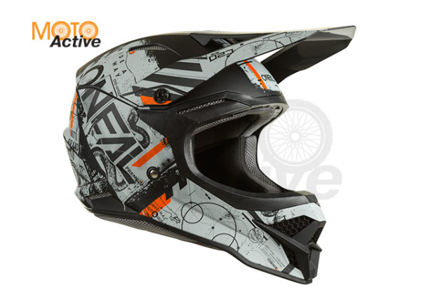 Шлем кроссовый O'NEAL 3Series Scarz, серый/оранжевый