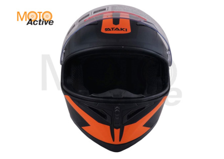 Шлем (интеграл) Ataki JK316 Route, черный/оранжевый матовый