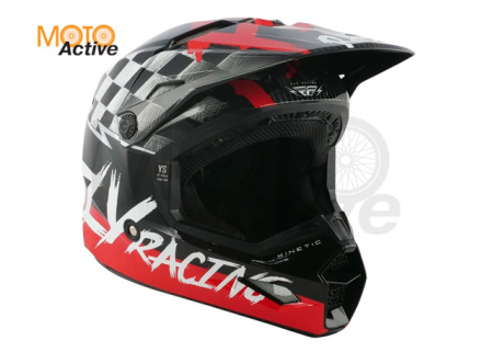 Шлем детский (кроссовый) FLY RACING KINETIC SKETCH ECE, красный/черный/серый