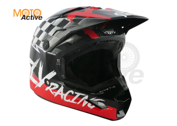 Шлем детский (кроссовый) FLY RACING KINETIC SKETCH ECE, красный/черный/серый