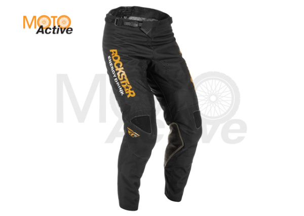 Брюки для мотокросса FLY RACING KINETIC ROCKSTAR , черные/золотые
