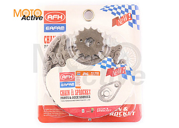 Звезды трансмиссии (пара) Zongshen F5 428-15T   428-42T ( цепь 112L) (сталь 20) "AFH"