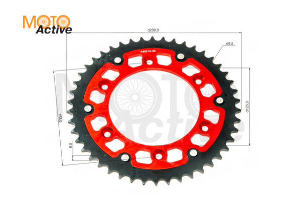 Венец, звезда ведомая (520-46) X-TECH Кросс 250-450 6х153х125 алюминий сталь с самоочисткой
