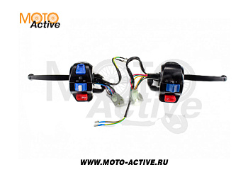 Блоки кнопок руля (пара) 4T GY6 50 (барабан/барабан, крепление, рычаги)