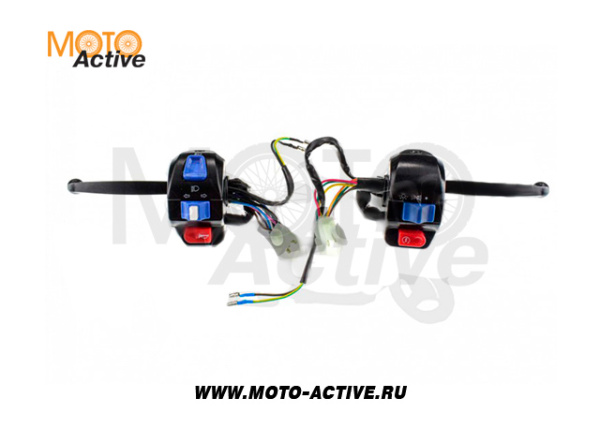 Блоки кнопок руля (пара) 4T GY6 50 (барабан/барабан, крепление, рычаги)