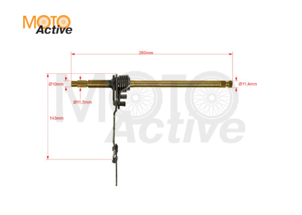 Вал переключения передач в сборе двиг. YX150 см3 (верхний эл. стартер, задн. ход)