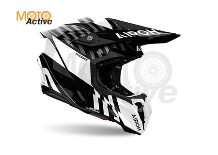 Кроссовый шлем Airoh TWIST 3 THUNDER Black/White Gloss